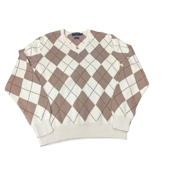 Vintage Polo Ralph Lauren argyle V-neck sweater Size: L - Picture 2 of 6